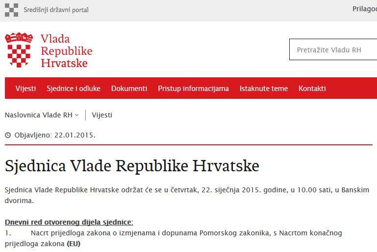Sjednica Vlade Republike Hrvatske 