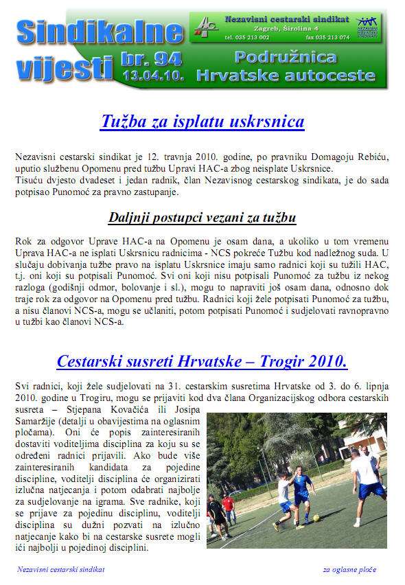 Tužba za isplatu uskrsnica