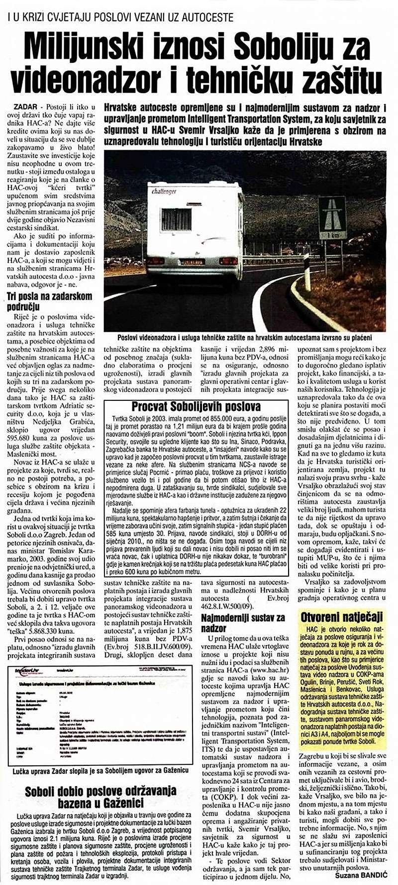 Milijunski iznosi Soboliju za videonadzor i tehničku zaštitu