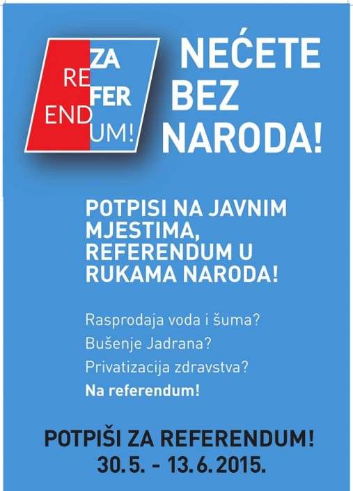 Počinje skupljanje potpisa za referendum o referendumu