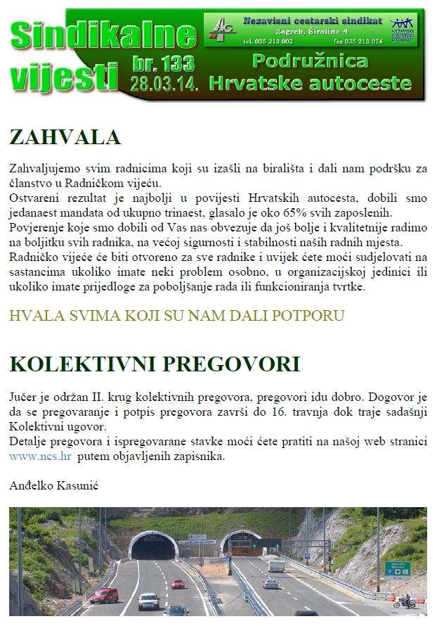 Sindikalne vijesti br. 133
