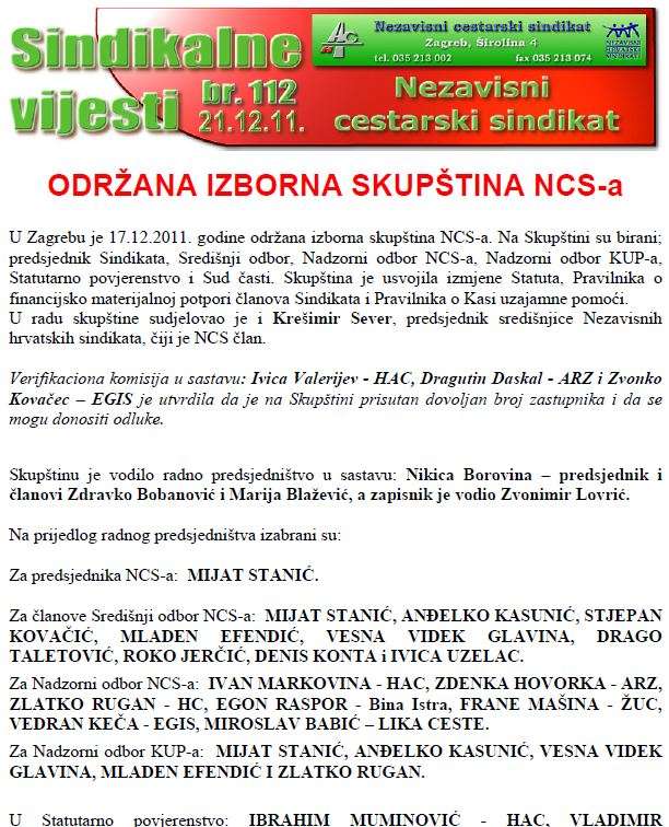 ODRŽANA IZBORNA SKUPŠTINA NCS-a
