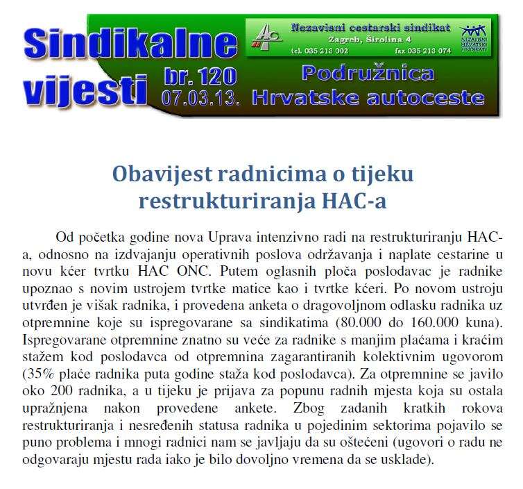 Iz Sindikalnih vijesti br. 120